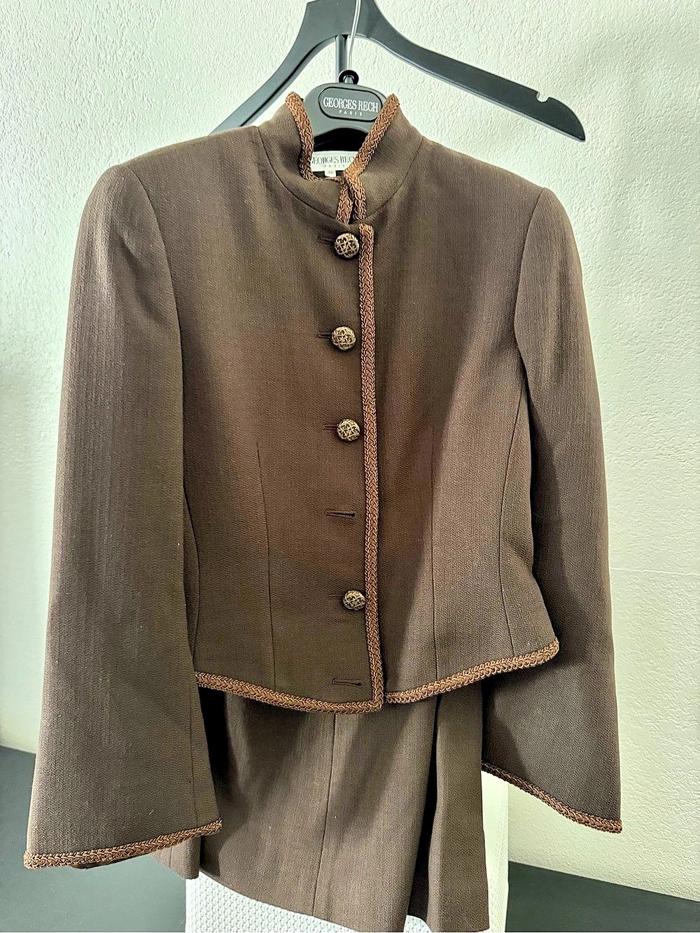 Georges Women's Brown 100% Wool Suit Set Size 38 (Sz 4-6) Like New
